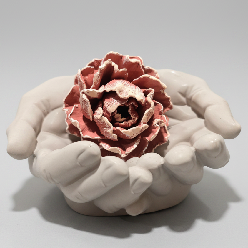 Concrete Bloom held in Concrete hands 