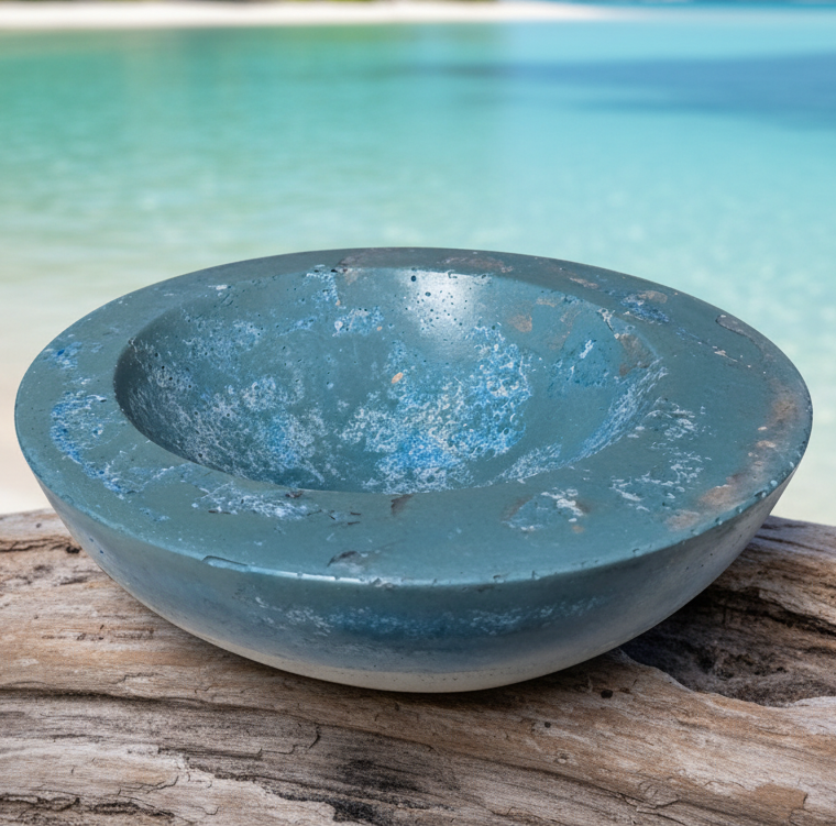 Lagoon Off-Set Concrete Bowl - Gallery Collection