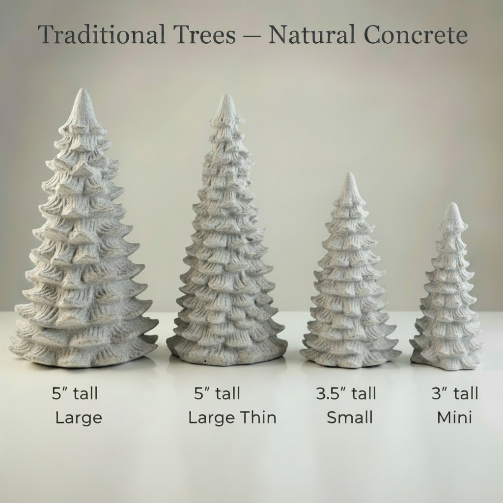 Traditional Concrete Christmas Trees- Seasonal Decor
