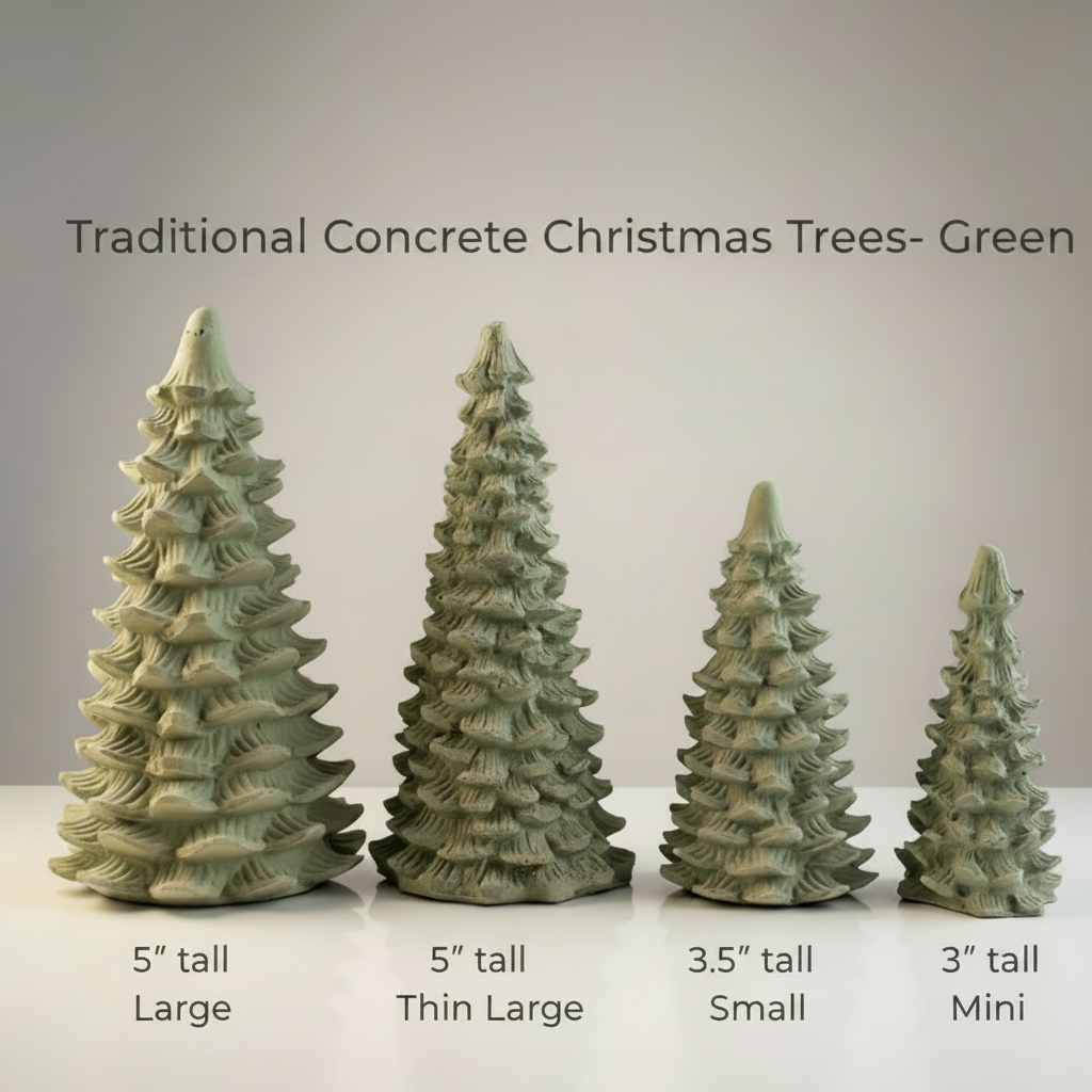 Traditional Concrete Christmas Trees- Seasonal Decor
