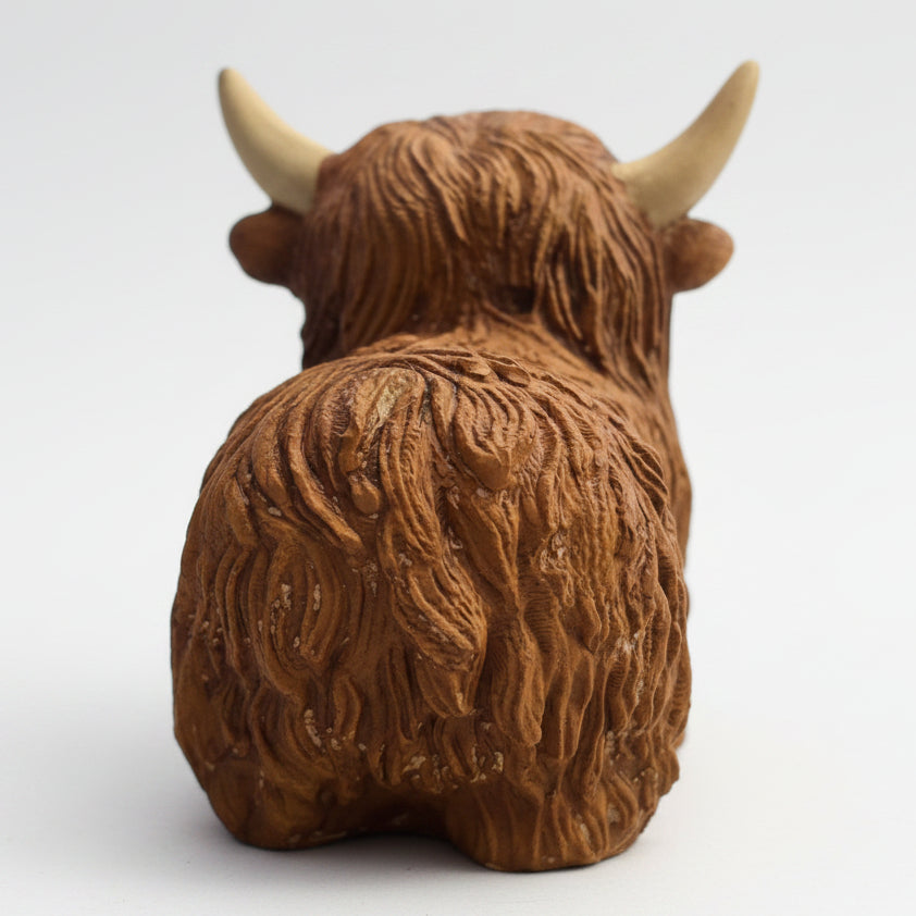 Mini Highland Cow - Hand-Painted Concrete