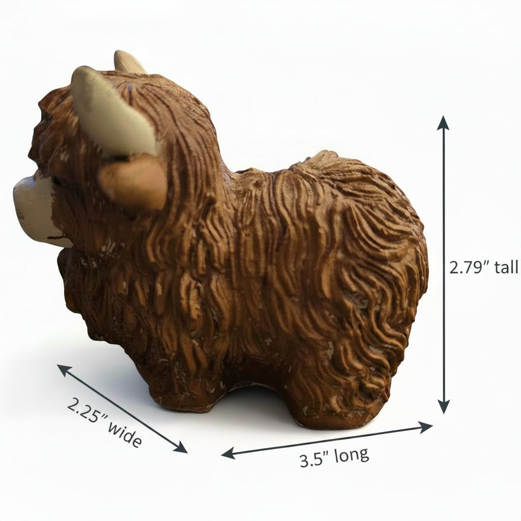 Mini Highland Cow - Hand-Painted Concrete