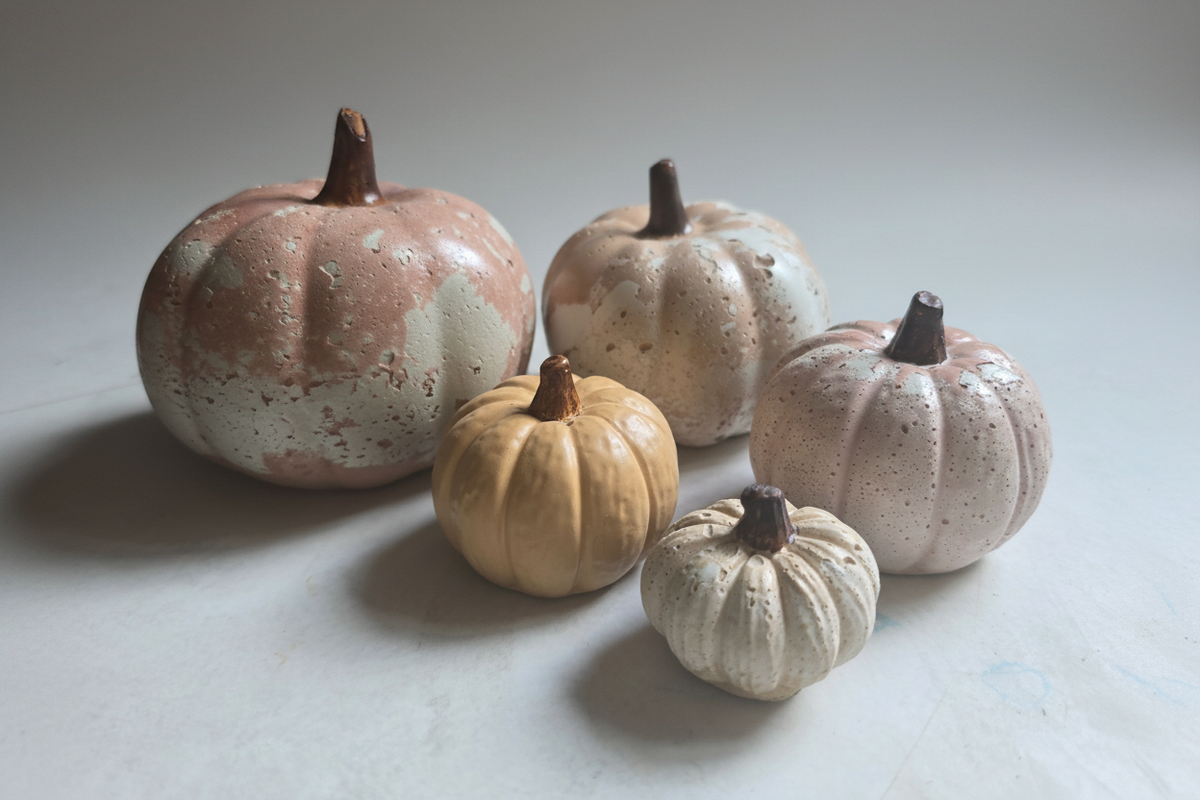 Concrete Pumpkin Sets- Seasonal Decor