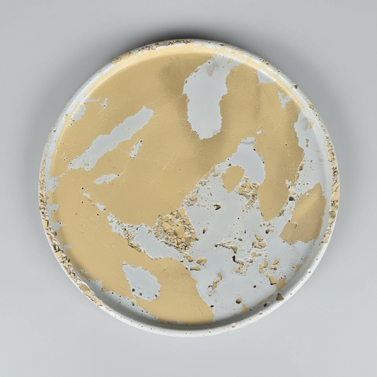 Harvest Stone 10.5" Round Concrete Tray - Gallery Collection